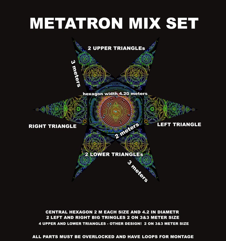 Metatron small DJ Stage Set. Psychedelic Canopy Psychedelic Etsy