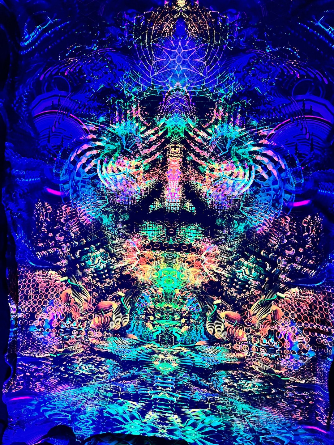 UV Reactive Shamanic Trippy Tapestry - Visionary Art Print for Home ...