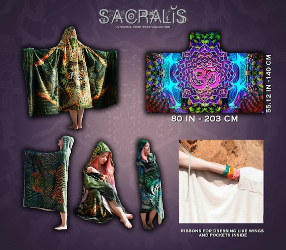 Psychedelic hooded blanket sale