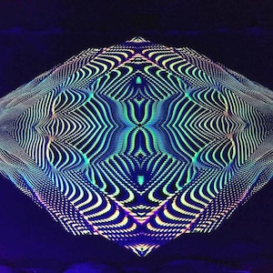 3D optische neon mesh wandtapijt Blacklight esthetische muur hangend decor