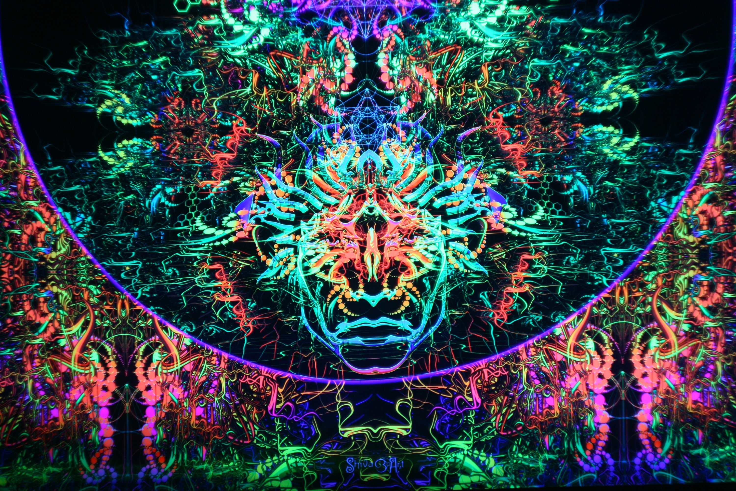 Uv backdrop JIM IN A CIRCLE Uv reactive Uv Art Large wall Etsy