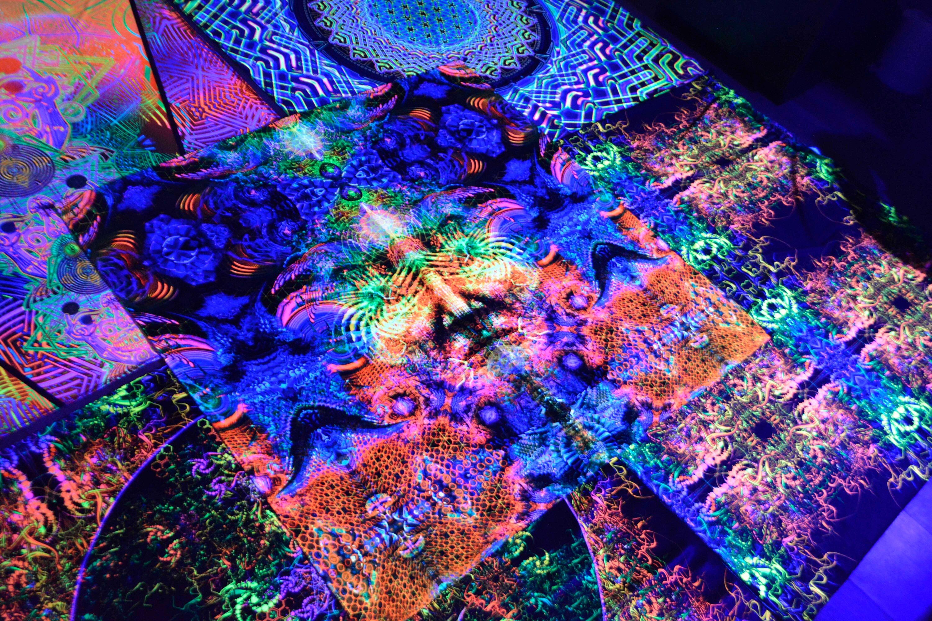 Spiritual Tapestry YAKEKAN Blacklight uv shamanic tapestry Etsy