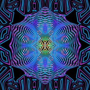Mandala tapestry, Sacred geometry Optical Flower Print - Psy Art for Neon Sign Aesthetics, Visionary art