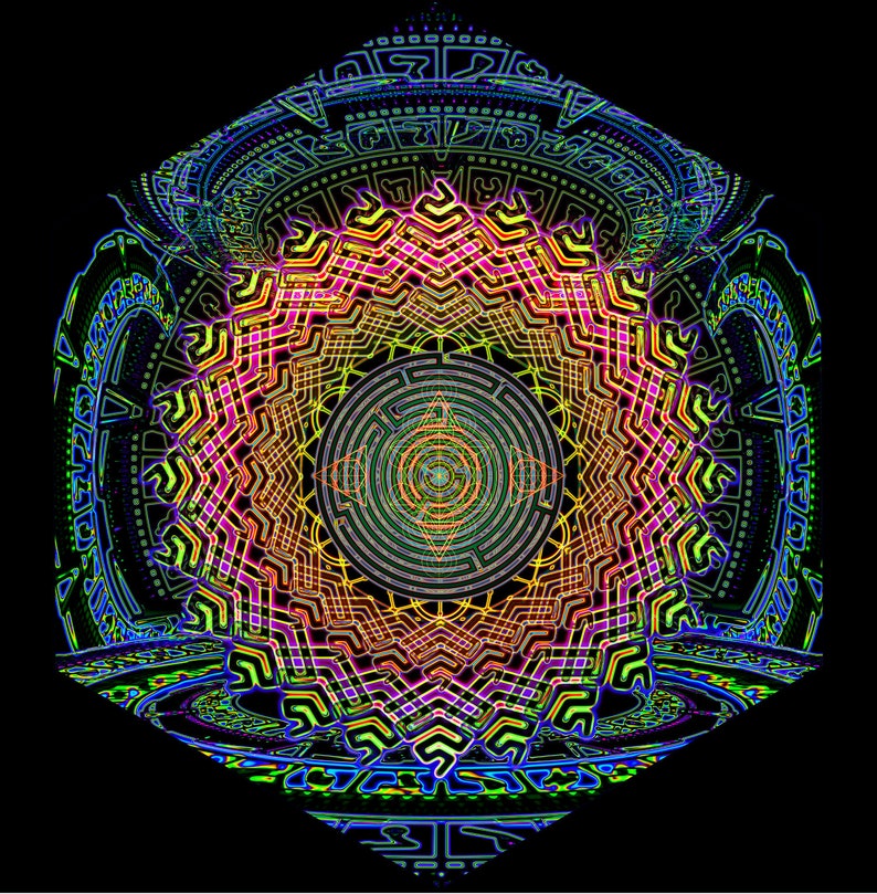 Metatron small DJ Stage Set. Psychedelic Canopy Psychedelic Etsy