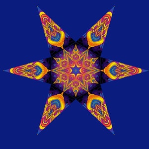 10 m UV Ceiling Decor - HipnoStar - Psychedelic Festival Glow canopy tent Trippy installation art Lycra Blacklight PsyTrance festival