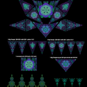 BIG dj Stage UV-Reactive Psychedelic Decoration  -  Blacklight Festival art Trippy installation Fluorescent Glow Lycra DJ Booth vision