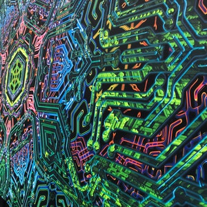 Kunstdruck auf Lycra SACRALIS Psychedelische Leinwand UV spirituelles Geschenk Heilige Geometrie Trance Visionäre Kunst Bild 1