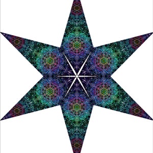 Custom 6 petal star Metatron Connection Festival Canopy UV reactive Psychedelic Decoration Ceiling
