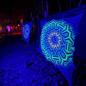 Glow in the Dark Party UV Schwarzlicht Tapisserie 3D Gedruckt Stoff Mandala Hintergrund