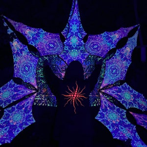 UV-Reactive Psychedelic Decoration Stage Design Sacral Portal Psychedelic Canopy 12 petals set with satin print image 1