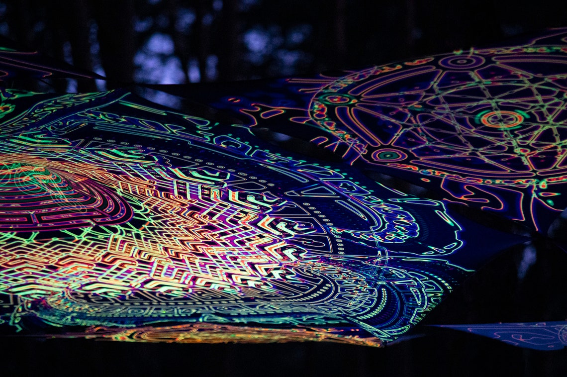 Metatron small DJ Stage Set. Psychedelic Canopy Psychedelic Etsy
