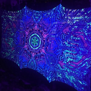 Kunstdruck auf Lycra SACRALIS Psychedelische Leinwand UV spirituelles Geschenk Heilige Geometrie Trance Visionäre Kunst Bild 10