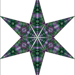 Custom Festival Canopy UV-Reactive Psychedelic Decoration 6 Petal Star Canopy Sacral Cubes Canopy Ceiling Tapestry