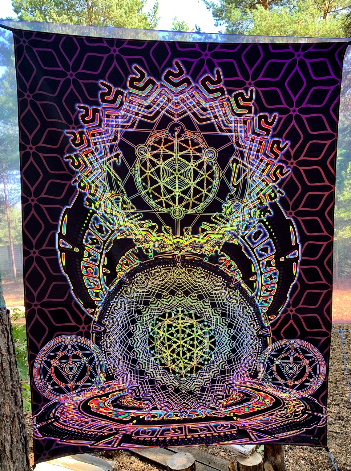 Spiritual Tapestry SACRAL PORTAL Blacklight Trippy Tapestry Etsy