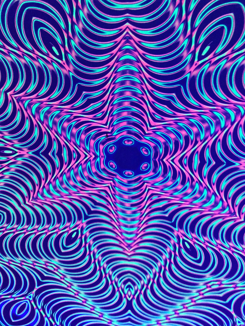Spiritual lycra tapestry, optical illusion, uv backdrop, forest spirit tapestry, esoteric visionary, art neon light, synth trippy art image 10