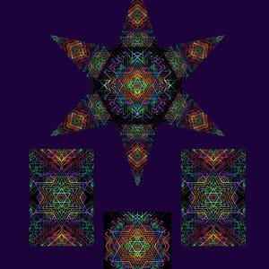 Blacklight Tapestry for DJ Stage Metatron Art Print Decor for UV DJ Booth Psychedelic Festival Canopy