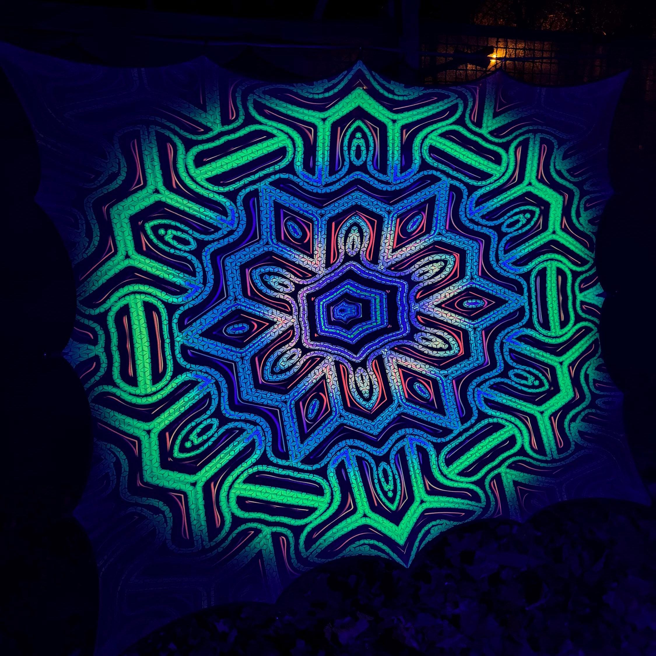 Psychedelic Fractal Mandala Tapestry: 3D Sacred Geometry Wall Art for  Trippy Decor - Etsy, image size:2250x2250