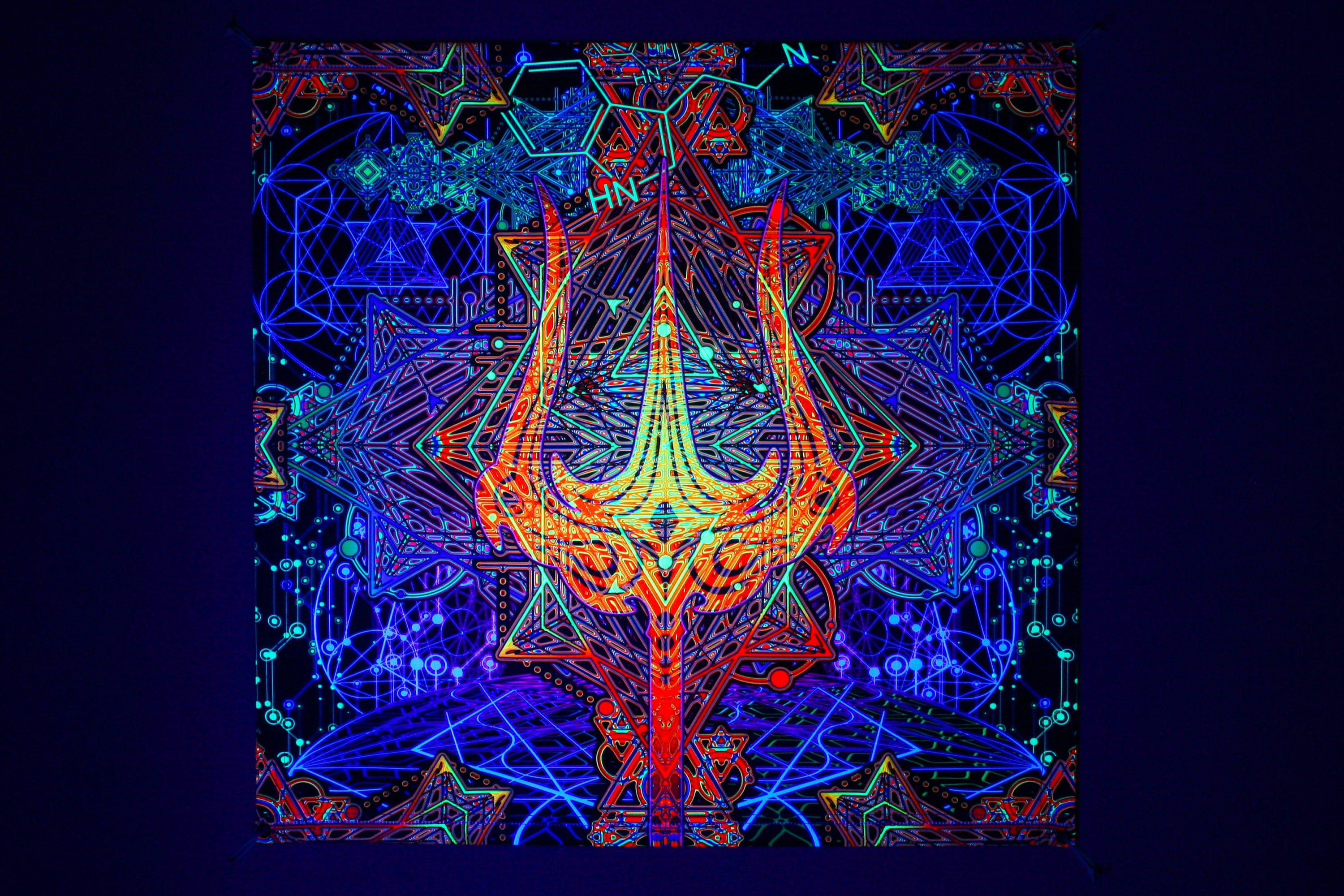 Spiritual Tapestry TRISHULA Uvreactive Backdrop Shiva Etsy