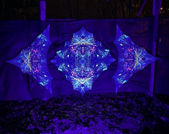 DJ Stage Shaman, Blacklight Spiritual Tapestry fractal Surreal art
