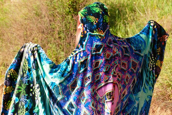 Psychedelic hooded blanket hotsell