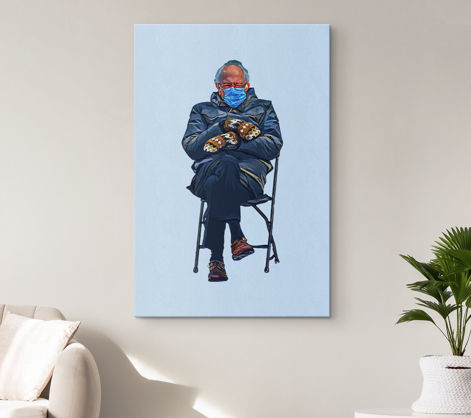 Bernie Sanders Mittens at the Inauguration Wall Art Etsy