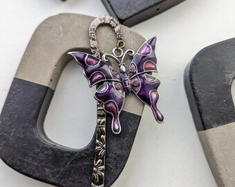 Butterfly bookmark, purple butterfly, botanical bookmark,  butterfly gift, reader gift, gift for butterfly fan