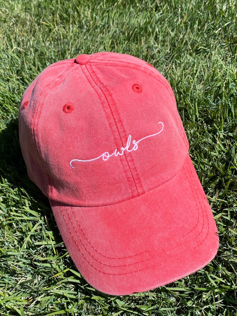 Owls Ninnekah Oklahoma red hat baseball hat comfort | Etsy