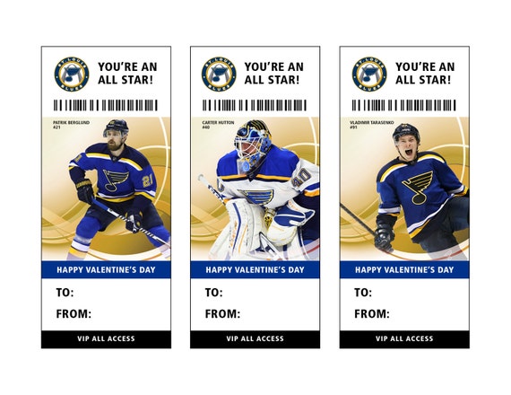 Items similar to St. Louis Blues Hockey Valentine's Day Card Ticket ...