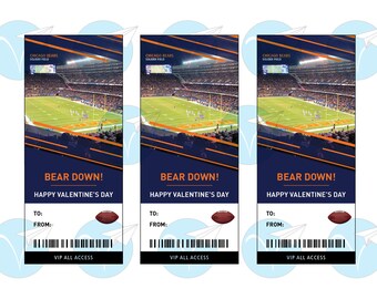 Chicago Bears Valentine's Day Card Instant Download