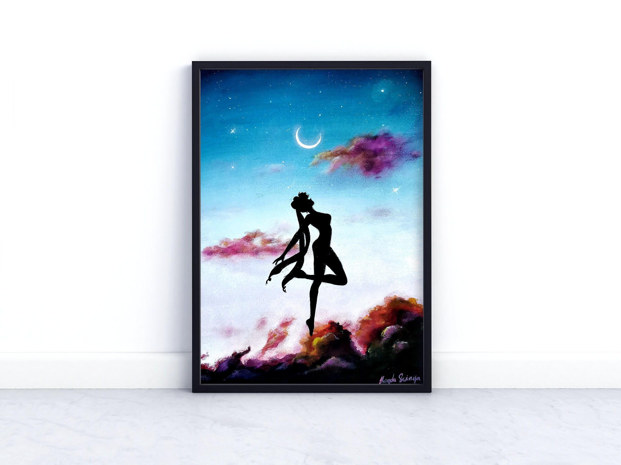 Poster Of Sailor Moon, Clouds