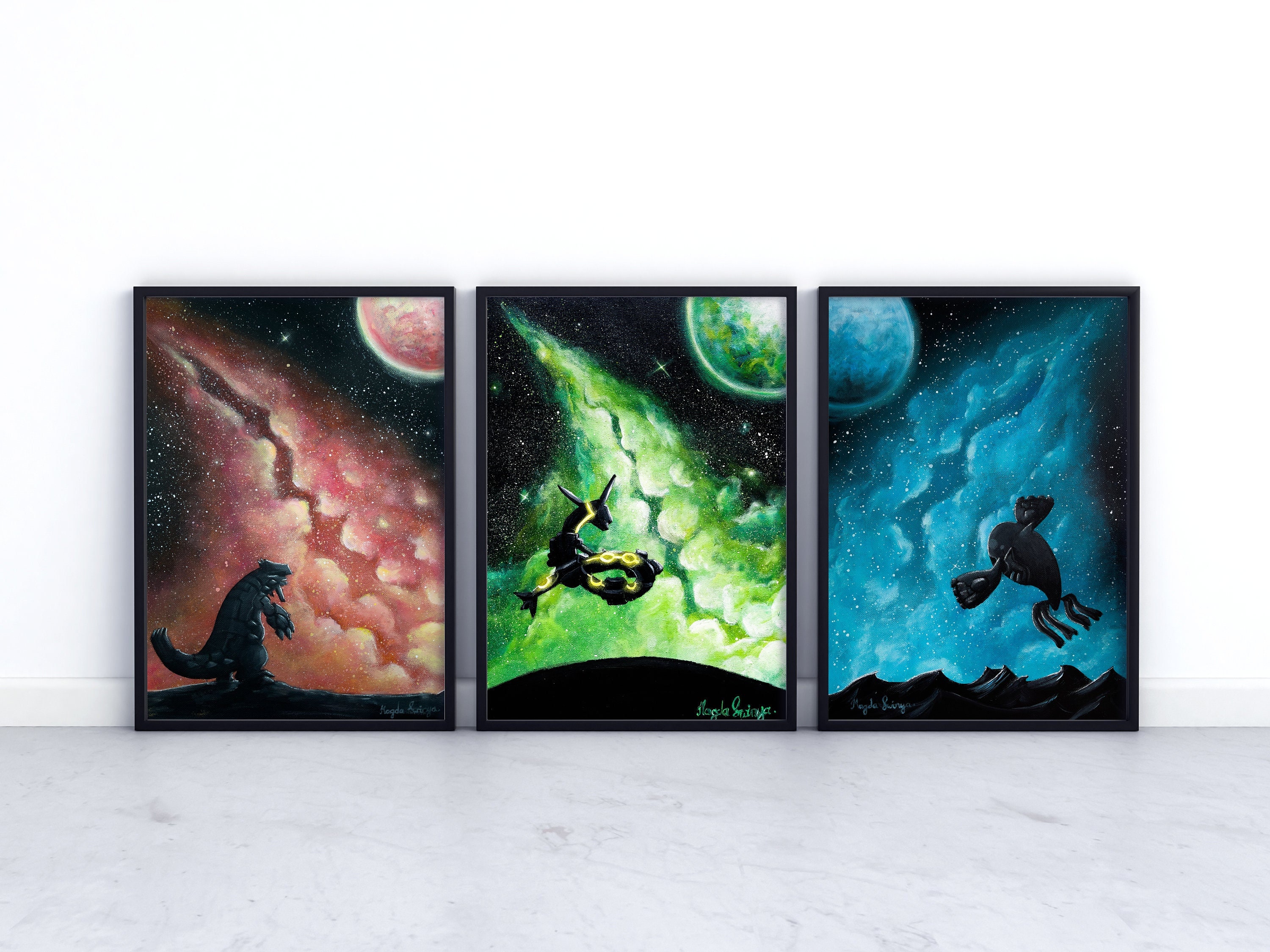 WERTQ Shiny Rayquaza Canvas Art Poster and Wall Art Picture Print