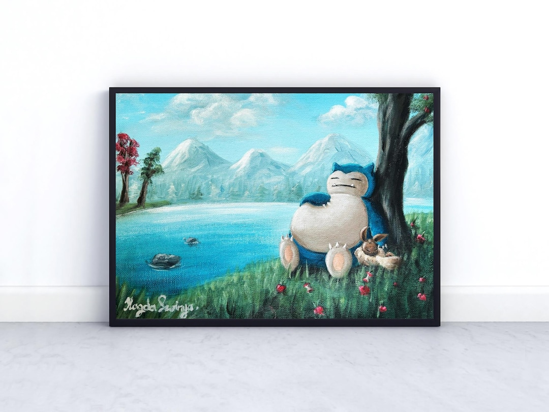POSTER Of Snorlax And Eevee Pok mon Art Eevee Print Pokemon Wall Art poster-of-snorlax-and-eevee-pok-mon-art-eevee-print-pokemon-wall-art