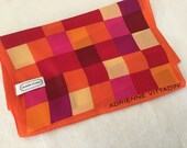 Vintage Silk Scarf Adrienne Vittadini Bright Squares