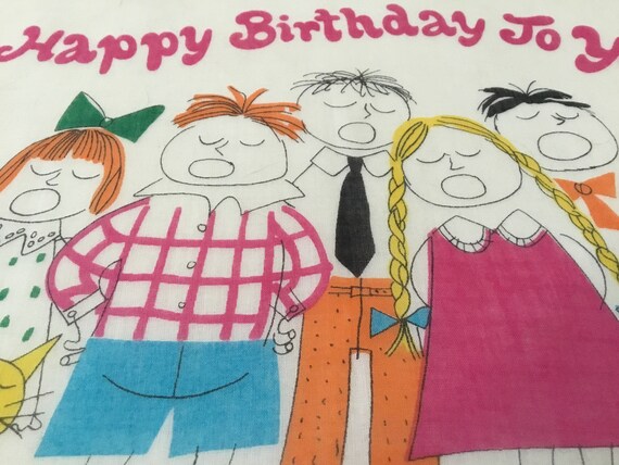 Vintage Handkerchief / Kreier / Happy Birthday