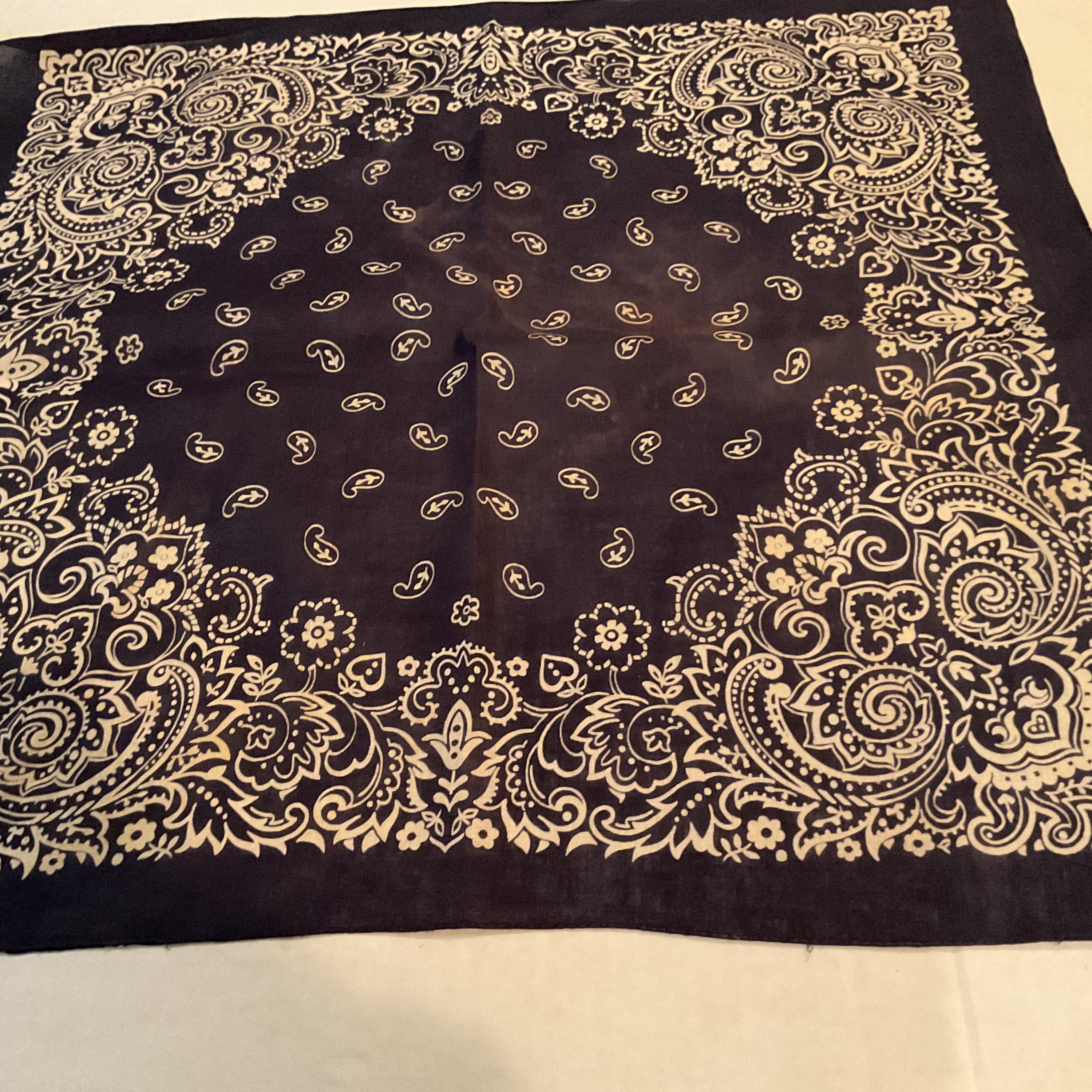 Rare Color Black USA Made RN113962 Vintage Bandana 1433