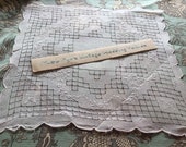 Vintage Handkerchief White on White Embroidery Something Blue
