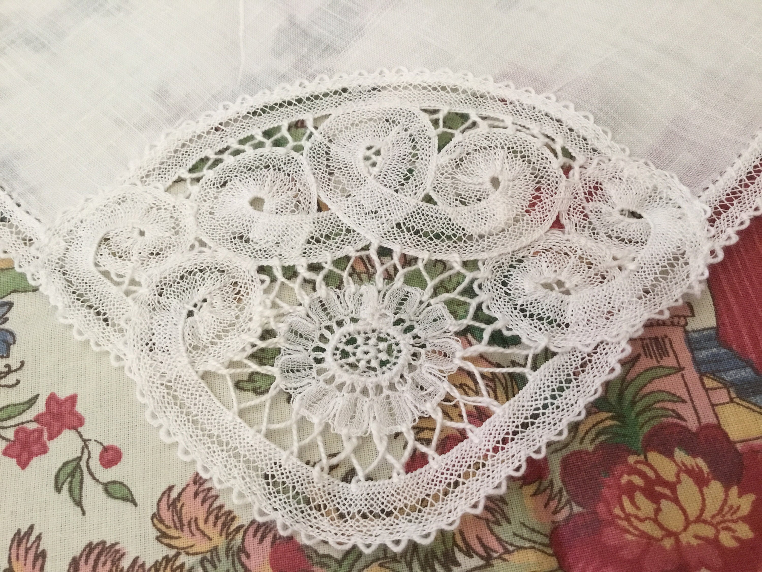 Vintage Handkerchief White Battenburg Lace Something Blue Etsy