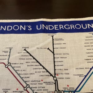 Vintage Tea Towel / London Underground Map by Ulster on Irish Linen