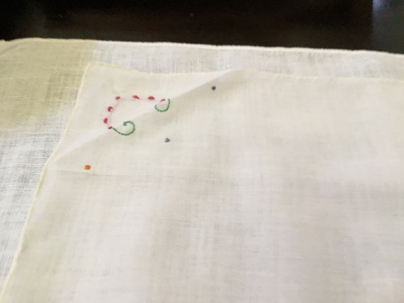 Vintage Handkerchief / Flower Appliqué / Madeira … - image 8