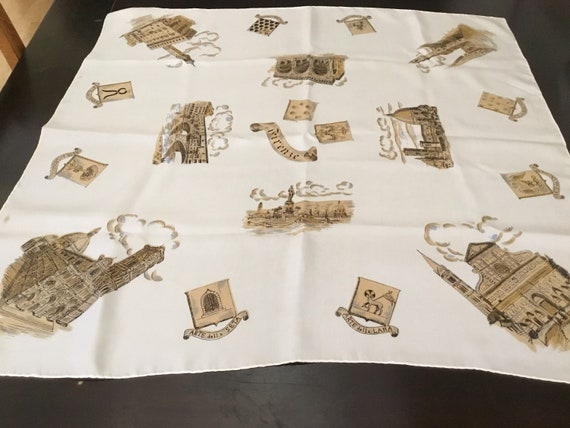 Vintage Tourist Scarf / Firenze Souvenir / Floren