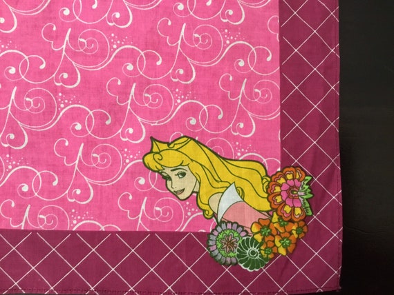 Vintage Disney Bandana / Belle and Princess Aurou… - image 2