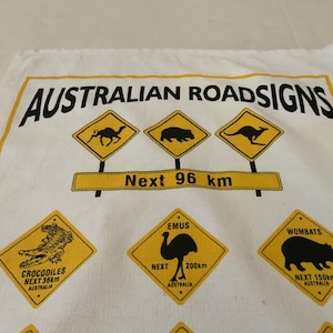 Vintage Teatowel / Australian Roadsigns