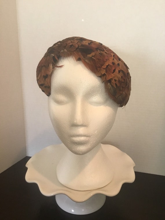 Vintage Quail Feather Fascinator Hat  / Fine Maid… - image 1