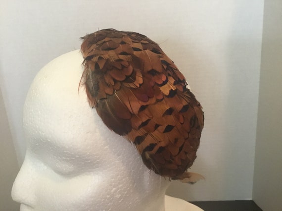 Vintage Quail Feather Fascinator Hat  / Fine Maid… - image 4