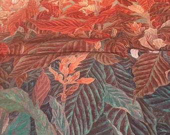 Vintage Scarf / Large with Bright Flowers