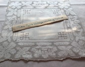 Vintage Handkerchief White on White Embroidery Something Blue