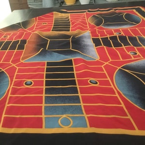 Vintage Silk Scarf / Ellen Tracy / Black, Gold and Red
