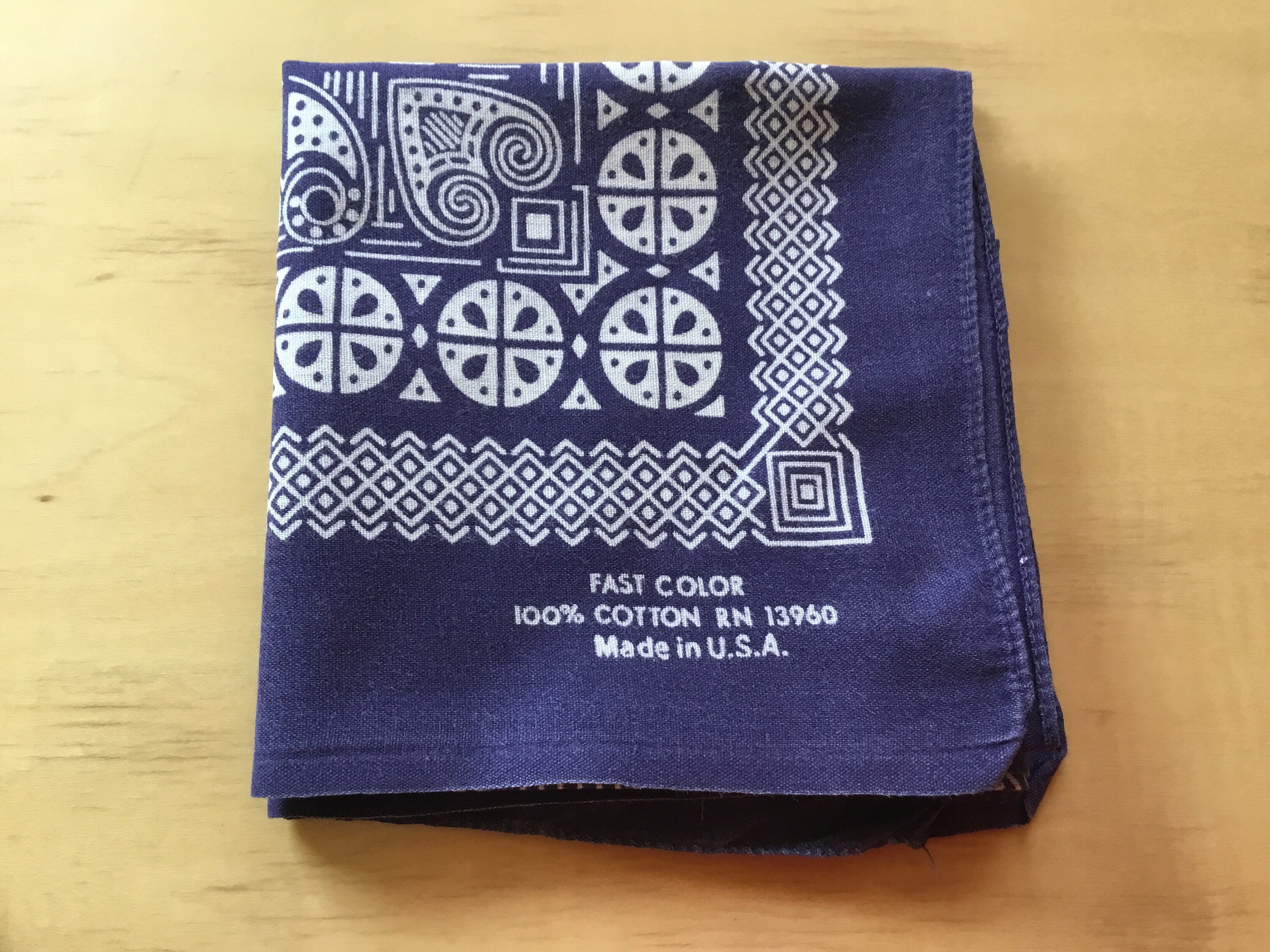 ブラック ライトニング 13960 PARIS ビンテージバンダナ 1472 ヴィンテージバンダナ / パリブルー / RN 13960 - Etsy 日本