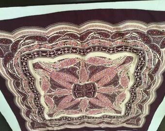 Vintage Silk Scarf /  Paisley