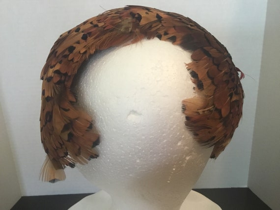 Vintage Quail Feather Fascinator Hat  / Fine Maid… - image 5